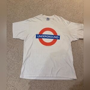 Underground Graphic XL White T-Shirt - Classic Roundel Print